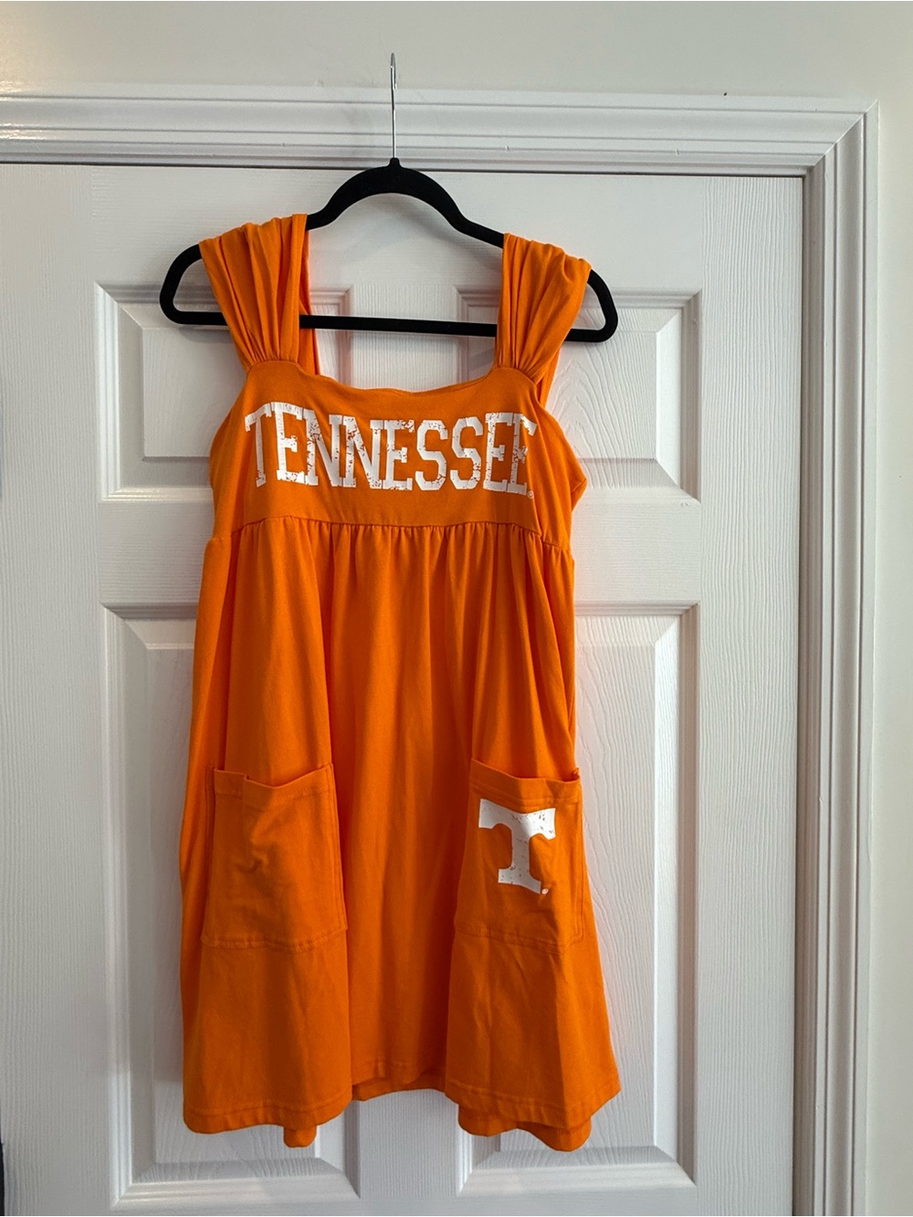 Tennessee Orange Sleeveless Midi Dress with Front Pockets